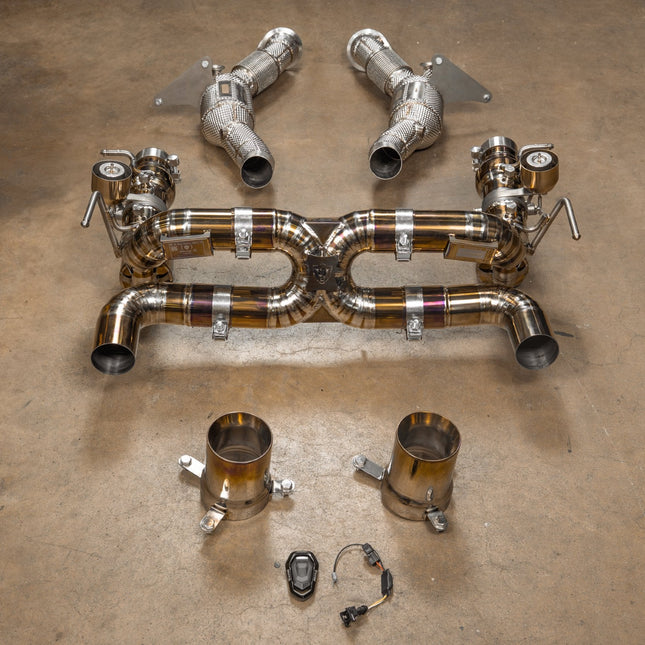 Valvetronic Designs Titanium Valved Sport Exhaust System for Ferrari F8 Tributo and F8 Spider (FER.F8.VSES.TI)