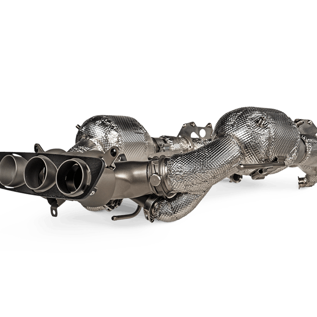 Akrapovic Slip-On Race Line full exhaust view for Ferrari 296