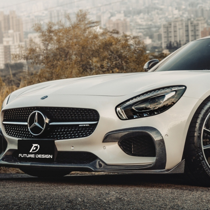 Future Design RT Style Carbon Fiber Front Lip Splitter for Mercedes-AMG GT / GT S / GT C C190, image 1