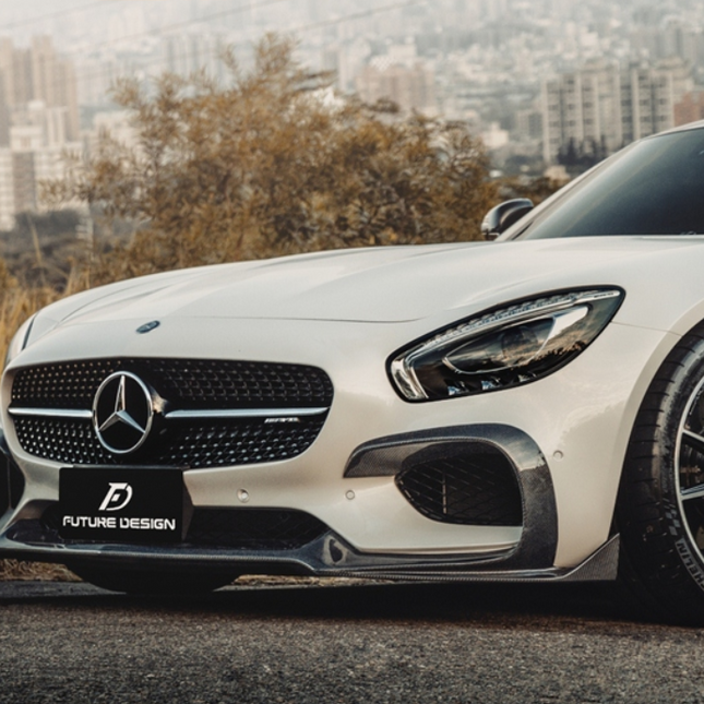Future Design RT Style Carbon Fiber Front Lip Splitter for Mercedes-AMG GT / GT S / GT C C190, image 1