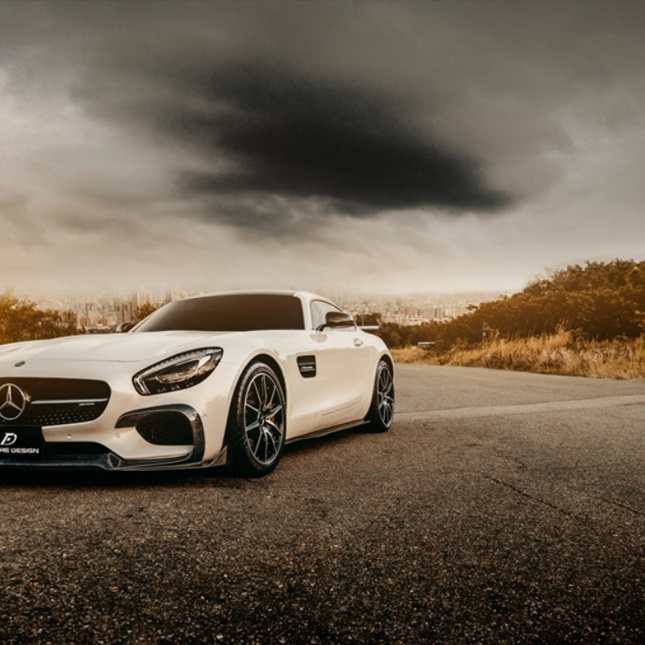 Future Design RT Style Carbon Fiber Front Lip Splitter for Mercedes-AMG GT / GT S / GT C C190, image 12