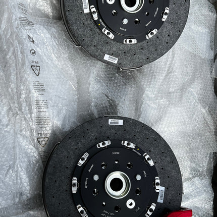 Ferrari F8 Tributo / 488 GTB Spider Brake Set Complete, Ceramic, Red Caliper, OEM, Part Numbers: 785609, 785828, 879837, 879845