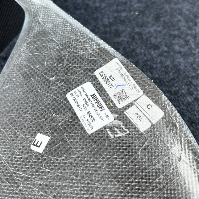 Ferrari 296 GTB Carbon Fiber Rear Engine Compartment Set of 4, OEM, Part Number: 804984, 804970, 889327, 777307