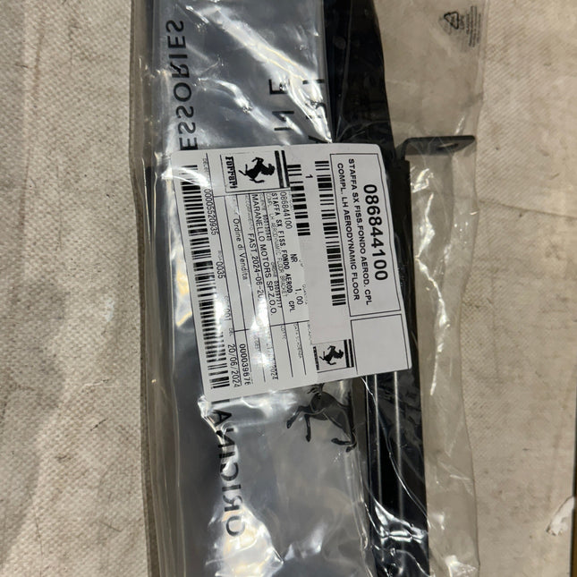 Ferrari 488 F8 Complete Aerodynamic Floor Bracket, Left Hand, OEM, Part Number: 86844100