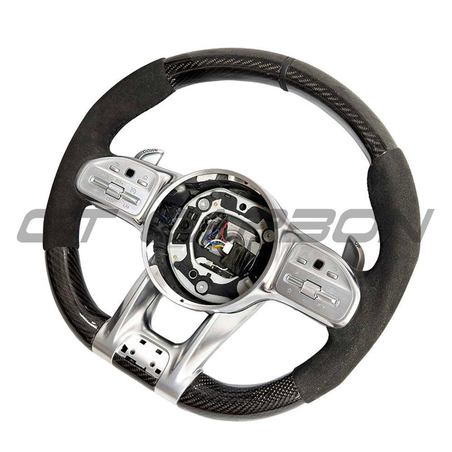 Mercedes-AMG Alcantara Carbon Fibre Steering Wheel BENZFBACPB detail view