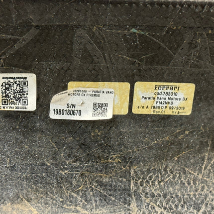 Ferrari 488 Pista Engine Compartment, Right Hand, Carbon Fiber, OEM, Part Number: 782010
