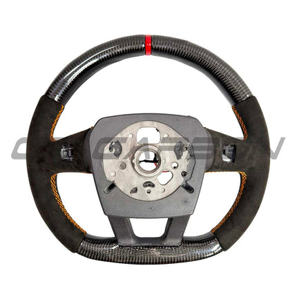 Lamborghini Urus Carbon Fibre Alcantara Flat Bottom Steering Wheel rear view