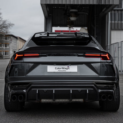 Lamborghini Urus carbon fibre boot spoiler close up