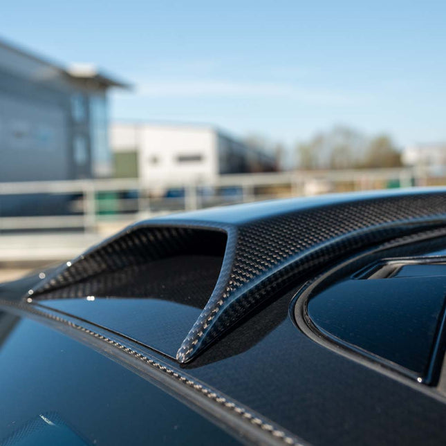 McLaren 720S carbon fibre roof scoop CT Design rear angle