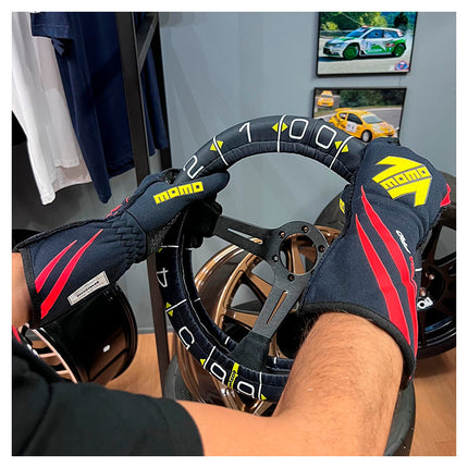 MOMO Corsa Pro Racing Gloves, Blue/Fluo Red