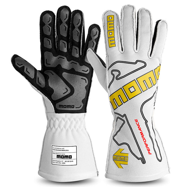 MOMO Performance Racing Gloves, White
