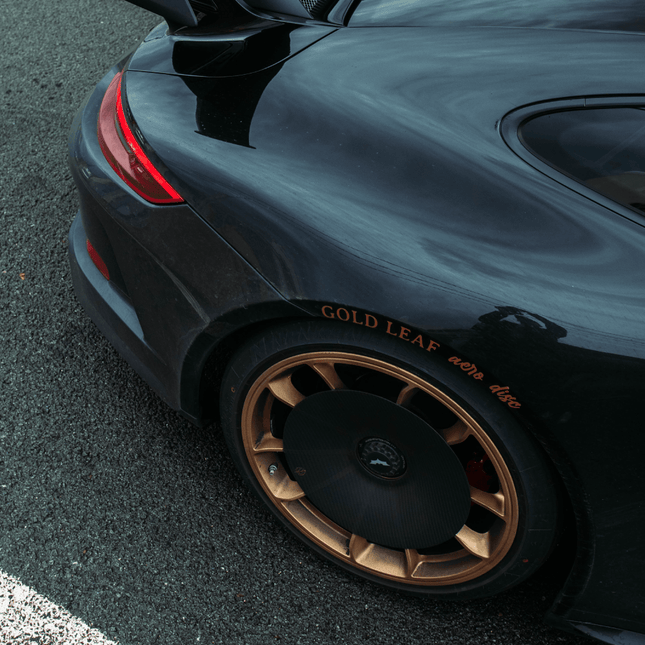 Gold Leaf aero discs 911 GT3 991.2 on car