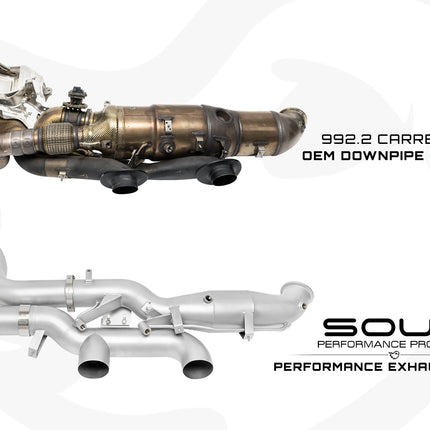 SOUL Performance vs OEM exhaust comparison Porsche 992.2 GTS