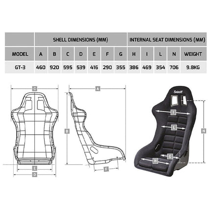 Sabelt GT-3 racing seat rear