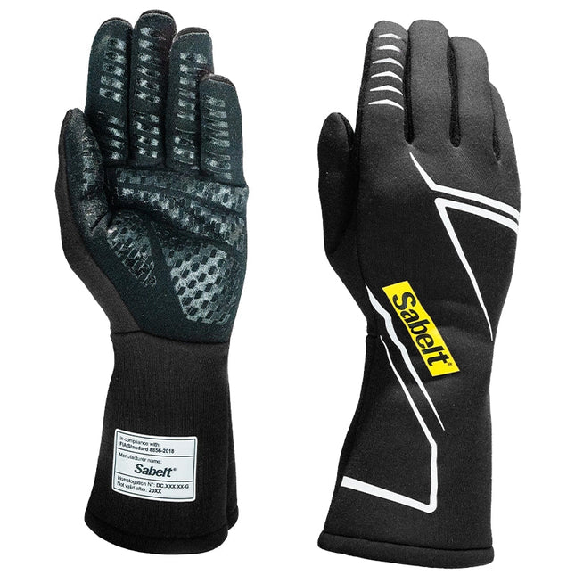 Sabelt Challenge TG-2.2 EVO Racing Gloves, Black, front and back