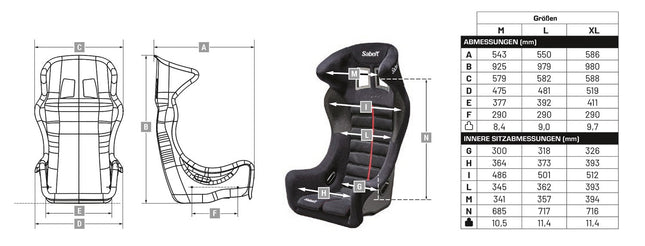 Sabelt Taurus Racing Seat, Size L, view 3