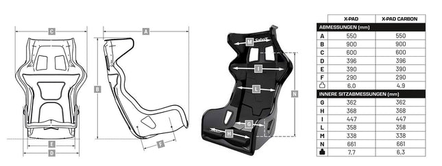 Sabelt X-PAD Carbon Racing Seat 2140CL, view 2