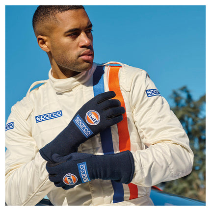 Sparco Land Gulf Racing Gloves, Blue, view 2