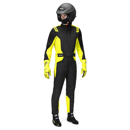 Sparco Sprint Advanced Race Suit, Black and Yellow, view 2