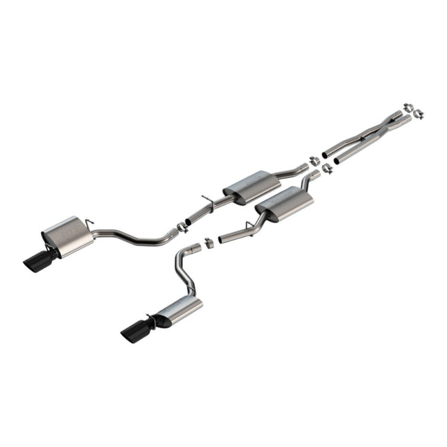 Borla 140917BC S-Type Cat-Back Exhaust with Black Chrome Tips for Dodge Charger GT 3.6L (2019-2023)