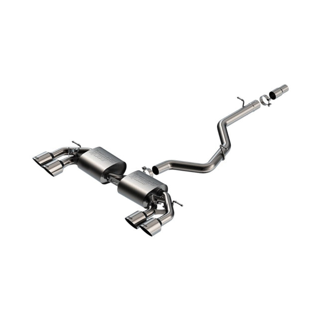 BORLA Cat-Back Exhaust S-Type Brushed Stainless for VW Golf R Mk8 2022-2025 (141029SB)