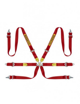 Sabelt FIA 8853-2016 6-Point Racing Harness, Red