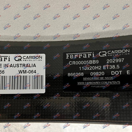 Ferrari 488 Pista Carbon Fiber Wheels Set, OEM, Part Number: 866267