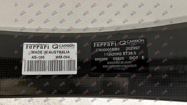 Ferrari 488 Pista Carbon Fiber Wheels Set, OEM, Part Number: 866267, view 4