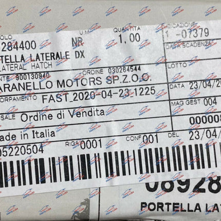 Ferrari 488 Pista Right Lateral Hatch, OEM, Part Number: 89284400