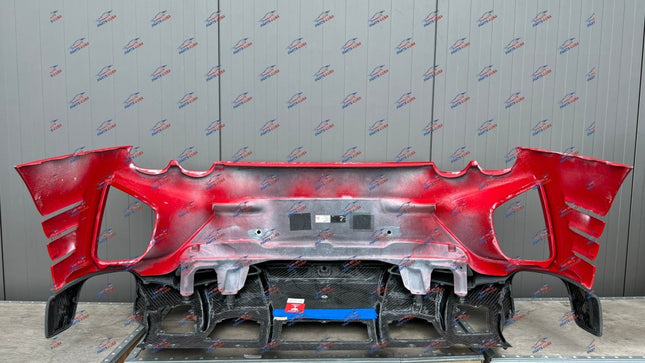 Ferrari 812 Competizione Rear Bumper with Diffuser, Carbon Fiber, Red, OEM, Part Number: 985851642, view 13