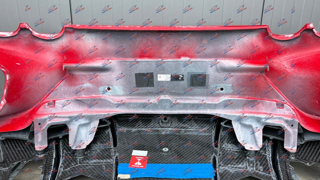 Ferrari 812 Competizione Rear Bumper with Diffuser, Carbon Fiber, Red, OEM, Part Number: 985851642, view 5