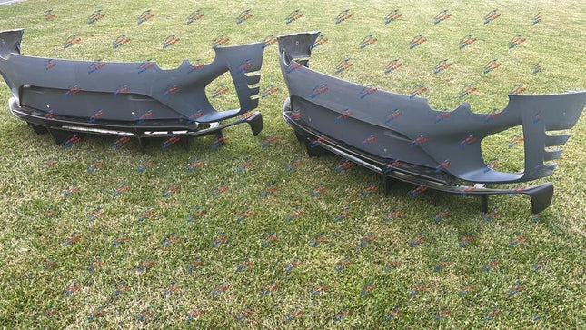 Ferrari 812 Competizione Rear Bumper with Diffuser, Carbon Fiber, Red, OEM, Part Number: 985851642, view 6