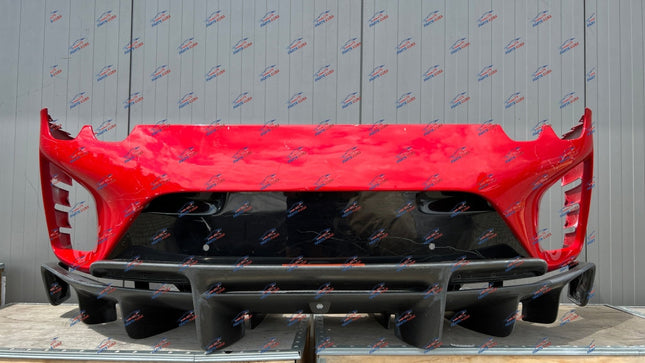 Ferrari 812 Competizione Rear Bumper with Diffuser, Carbon Fiber, Red, OEM, Part Number: 985851642