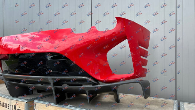 Ferrari 812 Competizione Rear Bumper with Diffuser, Carbon Fiber, Red, OEM, Part Number: 985851642, view 3