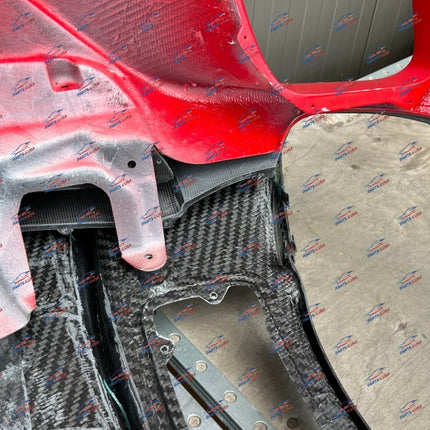 Ferrari 812 Competizione Rear Bumper with Diffuser, Carbon Fiber, Red, OEM, Part Number: 985851642