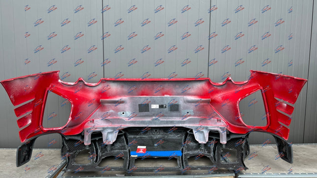 Ferrari 812 Competizione Rear Bumper with Diffuser, Carbon Fiber, Red, OEM, Part Number: 985851642, view 4