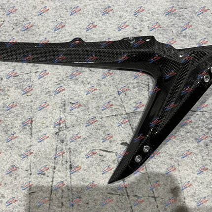 Ferrari 488 Pista Right Lateral Under-Chin Element, Carbon Fiber, OEM, Part Number: 807968