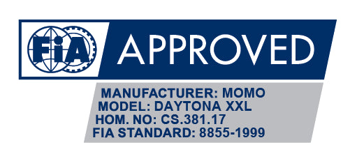 MOMO Daytona XXL FIA 8855-1999 homologation certificate