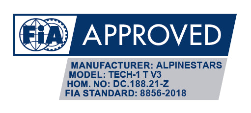Alpinestars Tech 1T v3 FIA 8856-2018 homologation