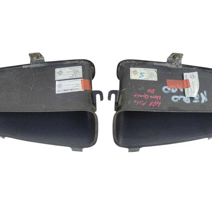 Ferrari 488 Pista Complete Air Outlet Duct Insert, Rear Bumper, Carbon, OEM, Part Number: 865303, 767076, 865309, 767072