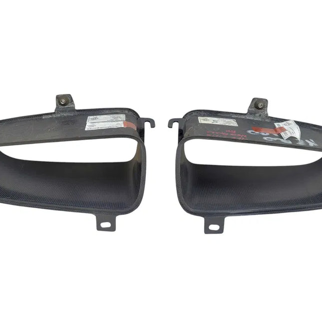 Ferrari 488 Pista Complete Air Outlet Duct Insert, Rear Bumper, Carbon, OEM, Part Number: 865303, 767076, 865309, 767072