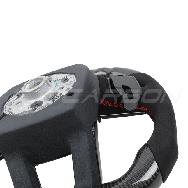 Lamborghini Huracan Leather Carbon Fibre LED Flat Bottom Steering Wheel carbon fibre bottom