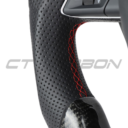 Lamborghini Urus carbon fibre leather flat bottom steering wheel side view