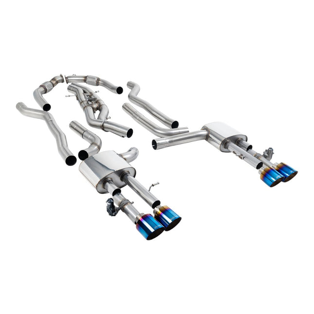 Milltek Sport Cat-Back Exhaust with Blue Titanium GT-115 Tips for Audi S8 D5 (SSXAU1068)