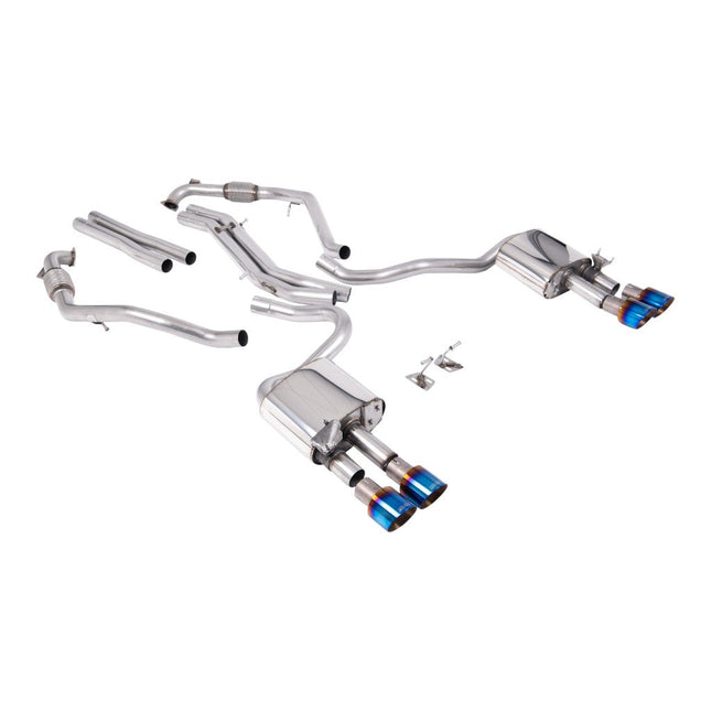Milltek SSXAU1159 Cat-Back Exhaust for Audi S5 Coupe & Sportback B9 (Quad GT-100 Blue Titanium)