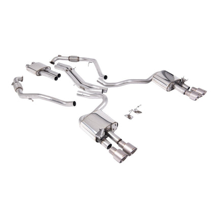 Milltek SSXAU1165 Cat-Back Exhaust 2.5" Quad GT-100 Brushed Titanium Trims for Audi S5 Coupe / Sportback (B9) RHD