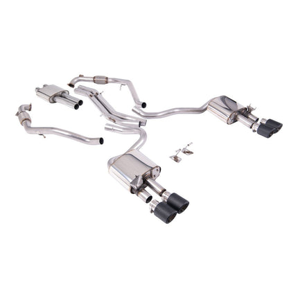 Milltek SSXAU1167 Cat-Back Exhaust (Quad JET-100 Carbon Trims) for Audi S5 Coupe/Sportback RHD (B9)