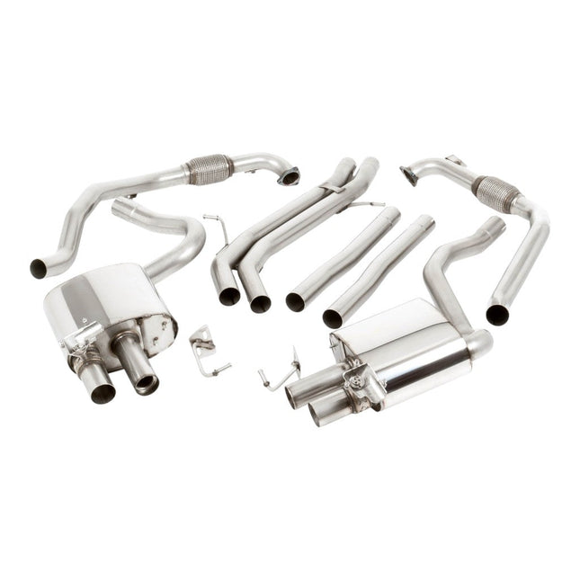 Milltek SSXAU1183 Cat-Back Exhaust 2.5" Quad GT-100 Blue Titanium Trims for Audi S5 Sportback (B9) RHD