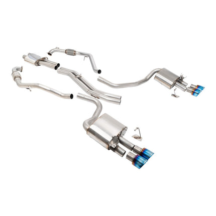 Milltek SSXAU1195 Cat-Back Exhaust 2.5" (Quad GT-100 Blue Titanium Trims) for Audi S5 Sportback RHD (B9) 2017+ (Sport Diff)