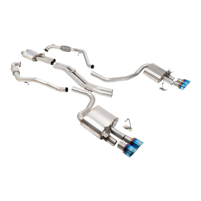 Milltek SSXAU1195 Cat-Back Exhaust 2.5" (Quad GT-100 Blue Titanium Trims) for Audi S5 Sportback RHD (B9) 2017+ (Sport Diff)